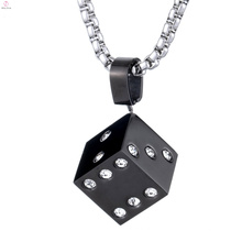 Colgante personalizado Dunk Cool Classics Lucky Crystal Black Acero inoxidable Dice